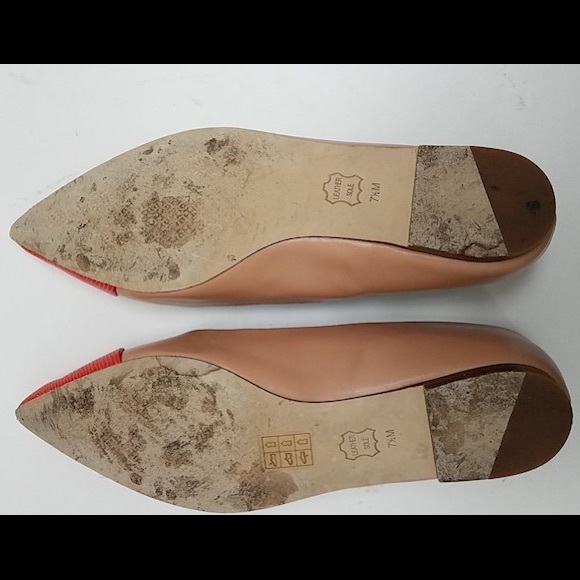 Tory Burch Penelope Cap Toe Flat Natural Vachetta/Bright Pomander Size 7.5 - Picture 8 of 9